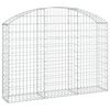 vidaXL arkveida gabiona grozs, 150x30x100/120 cm, cinkota dzelzs