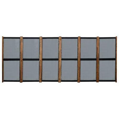 vidaXL 6-paneļu istabas aizslietnis, melns, 420x170 cm