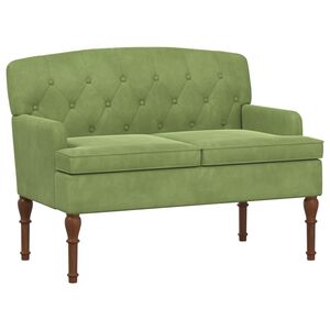 vidaXL Divvietīga mēbele ar pogu pūkām Gai&scaron;i zaļa 111 x 65 x 79 cm