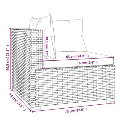 vidaXL 12-daļīgs dārza mēbeļu komplekts, matrači, brūna PE rotangpalma