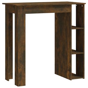 vidaXL bāra galds ar plauktu, kūpināta ozolkoka krāsā, 102x50x103,5 cm