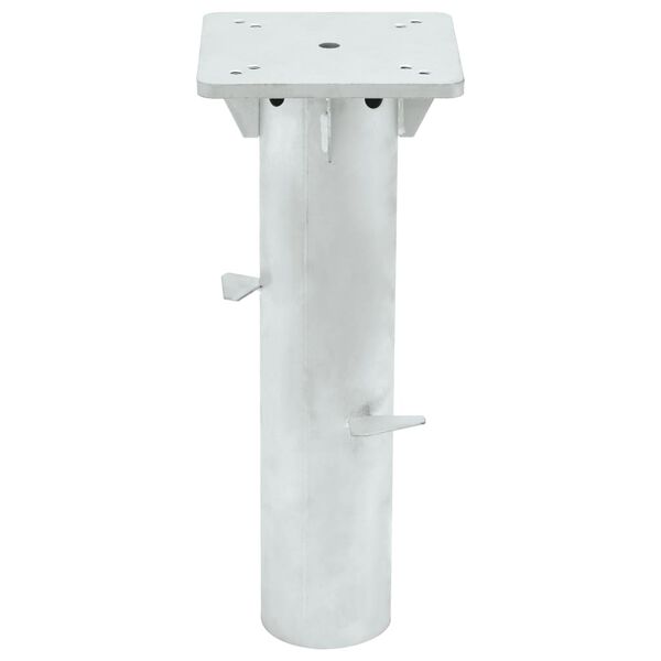 vidaXL saulessarga pamatne, sudrabaina, 16x16x39,5 cm, tērauds