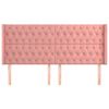 vidaXL galvgalis ar malām, rozā samts, 183x16x118/128 cm
