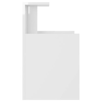 vidaXL naktsskapīši, 2 gab., spīdīgi balti, 40x35x60 cm, skaidu plātne