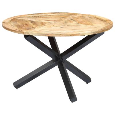 vidaXL virtuves galds, apaļš, 120x76 cm, mango masīvkoks