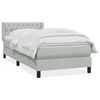 vidaXL Box Spring Gulta ar matraci Gai&scaron;i pelēks 100x220 cm Velvet