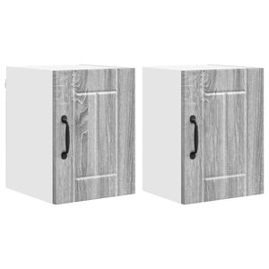 vidaXL Sienas skapis LUCCA 2 pcs Pelēks Sonoma ozols 30 x 31 x 40 cm