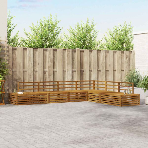 vidaXL Āra dīvānu komplekts 6 Gabals Dabiska Cietā akācijas koks