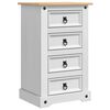 vidaXL Naktsgaldiņ&scaron; Corona Balts 53 x 39 x 84 cm Ciets priedes koks