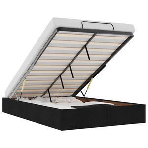 vidaXL Osmaņu gultas rāmis bez matrača melns 120x190 cm audums