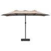 vidaXL Dārza parasols Pelēkbrūna 385 x 209 x 244 cm Poliesters