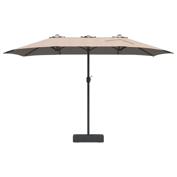 vidaXL Dārza parasols Pelēkbrūna 385 x 209 x 244 cm Poliesters
