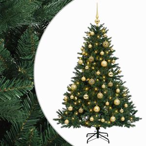 vidaXL Mākslīgā Ziemassvētku egle ar bumbiņu 120 cm 150 LED