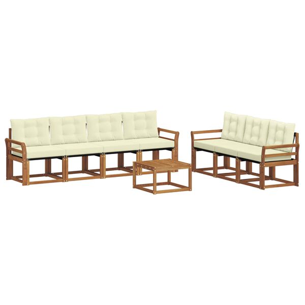 vidaXL Āra dīvānu komplekts ar spilvenu 8 pcs Dabisks un krējuma