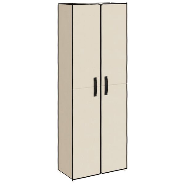 vidaXL apavu skapis, krēmkrāsas, 60x30x166 cm, audums