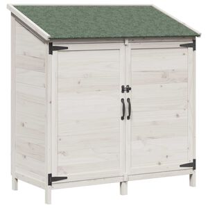 vidaXL Dārza &scaron;ķūņi Balts 106,5 x 56 x 113,5 cm Masīvs egle koks