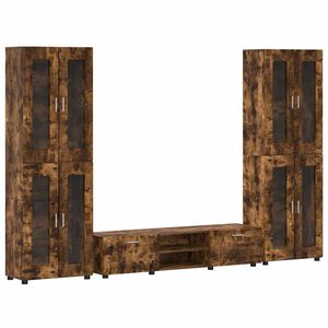 vidaXL TV skapī&scaron;u komplekts FLORIN Dūmaka ozols Inženierijas koks