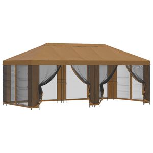 vidaXL Paviljons ar sānu sienām 6 x 3 m Bē&scaron;a Poliesters un tērauds 190