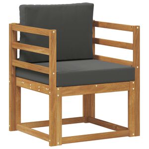 vidaXL Āra dīvāns Cieta akācijas koks un poliesters Dabiska