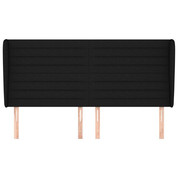 vidaXL galvgalis ar malām, 183x23x118/128 cm, melns audums