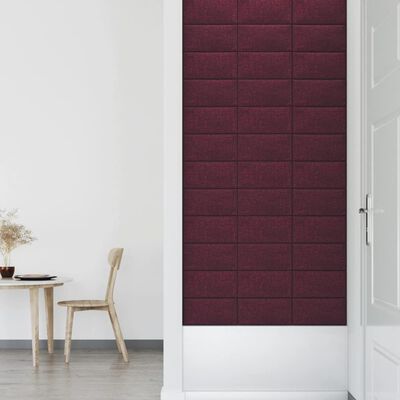 vidaXL sienas paneļi, 12 gab., violeti, 30x15 cm, audums, 0,54 m²