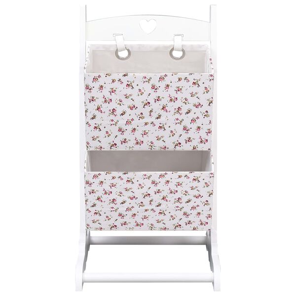 vidaXL plaukts ar 2 kastēm, ziedu raksts, 35x35x72 cm, koks