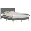vidaXL Gultas rāmis ar galvas klāju Tum&scaron;i pelēka 140 x 190 cm Audums