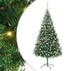 vidaXL mākslīgā Ziemassvētku egle ar rotājumiem, 210 cm, 910 zari