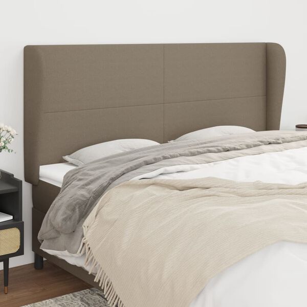 vidaXL galvgalis ar malām, 203x23x118/128 cm, pelēkbrūns audums