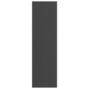 vidaXL durvju paklājs, svītrains, melns un pelēks, 115x400 cm