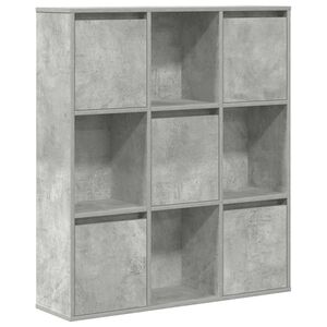 vidaXL grāmatuplaukts, betona pelēks, 89x24x101,5cm, inženierijas koks