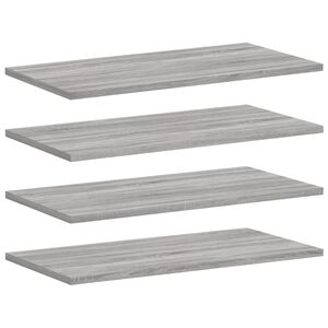 vidaXL sienas plaukti, 4 gab., pelēki, 60x30x1,5 cm, inženierijas koks