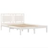 vidaXL gultas rāmis, masīvkoks, balts, 140x190 cm
