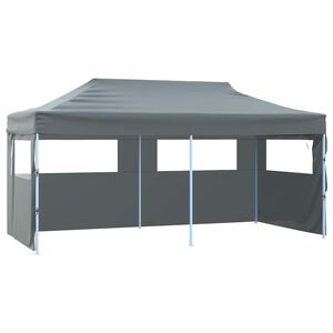 vidaXL saliekama nojume ar 4 sienām, pelēka, 3x6 m, tērauds
