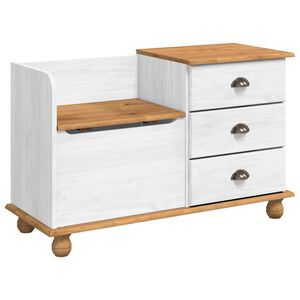 vidaXL Sols ar glabātuvi ar atvilktni ASKIM Balts 100 x 39 x 62 cm