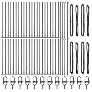 vidaXL Žoga āķis 52 pcs Pelēka Izmērs: 3,2 x 3,2 x 50 cm