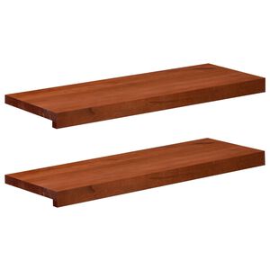 vidaXL Kāpņu pakāpieni 2 gab. 70 x 25 x 2 cm Brūna Cietais gobu koks