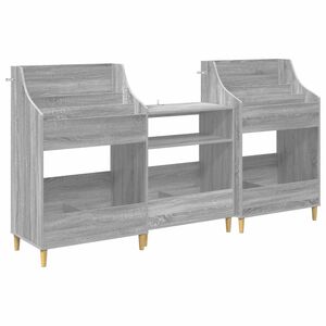 vidaXL Mediju plauktu komplekts 3 gab. Pelēks Sonoma 212 x 46 x 112 cm