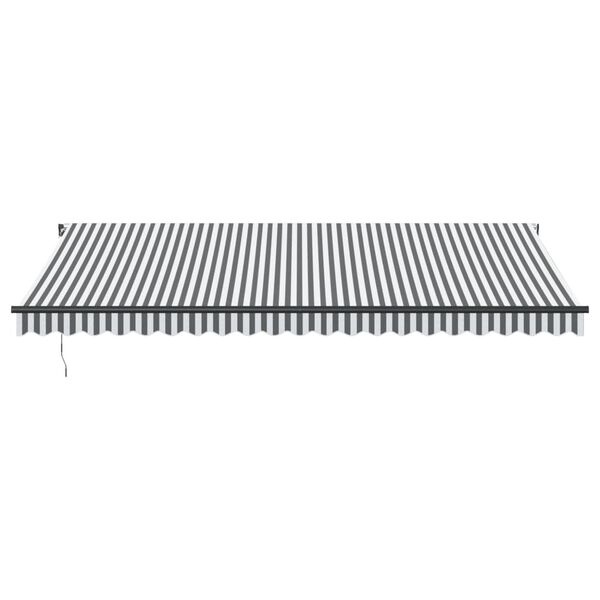 vidaXL manuāli izvelkama nojume, pelēka un balta, 500x350 cm