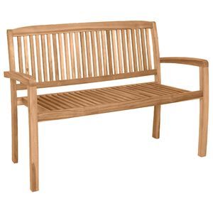 vidaXL divvietīgs dārza sols, 120 cm, masīvs tīkkoks