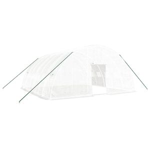 vidaXL siltumnīca ar tērauda rāmi, balta, 36 m&sup2;, 6x6x2,85 m