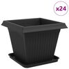 vidaXL Augu podi 24 pcs Melna 38 x 38 x 30 cm Plastmasa