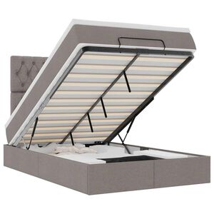 vidaXL Osmaņu gultas rāmis ar matrača pelēkbrūns 120x200cm audums