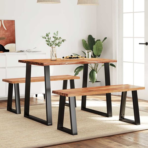 vidaXL 3-daļīgs dārza mēbeļu komplekts, dabīgas malas, akācijas koks