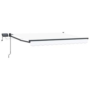 vidaXL Manuālā izvelkamā nojume ar LED apgaismojumu 2,5 x 2 m
