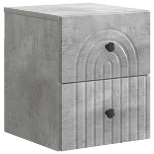 vidaXL Sienā stiprināms nakts skapis Betona pelēks 33 x 34,5 x 40 cm