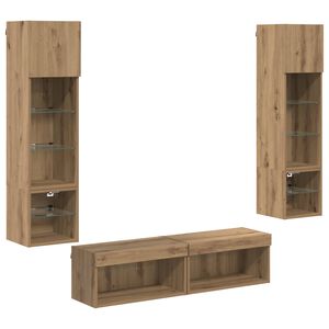 vidaXL TV sienas stiprinājums 6 pcs Artisānā ozols Inženierijas koks