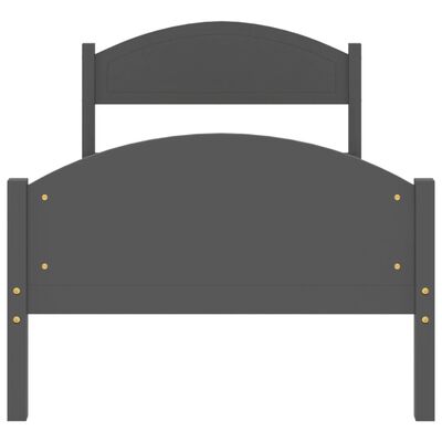 vidaXL gultas rāmis, tumši pelēks, priedes masīvkoks, 100x200 cm