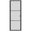 vidaXL iekšdurvis, 76x201,5 cm, melns matēts stikls un alumīnijs
