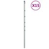 vidaXL žoga stabi, 15 gab., sudrabaini, 120 cm, cinkots tērauds